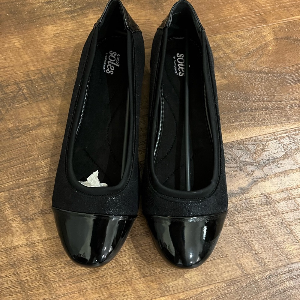 NWT Ortholite Black Ballet Flats from Catherine’s. Sz 11W
